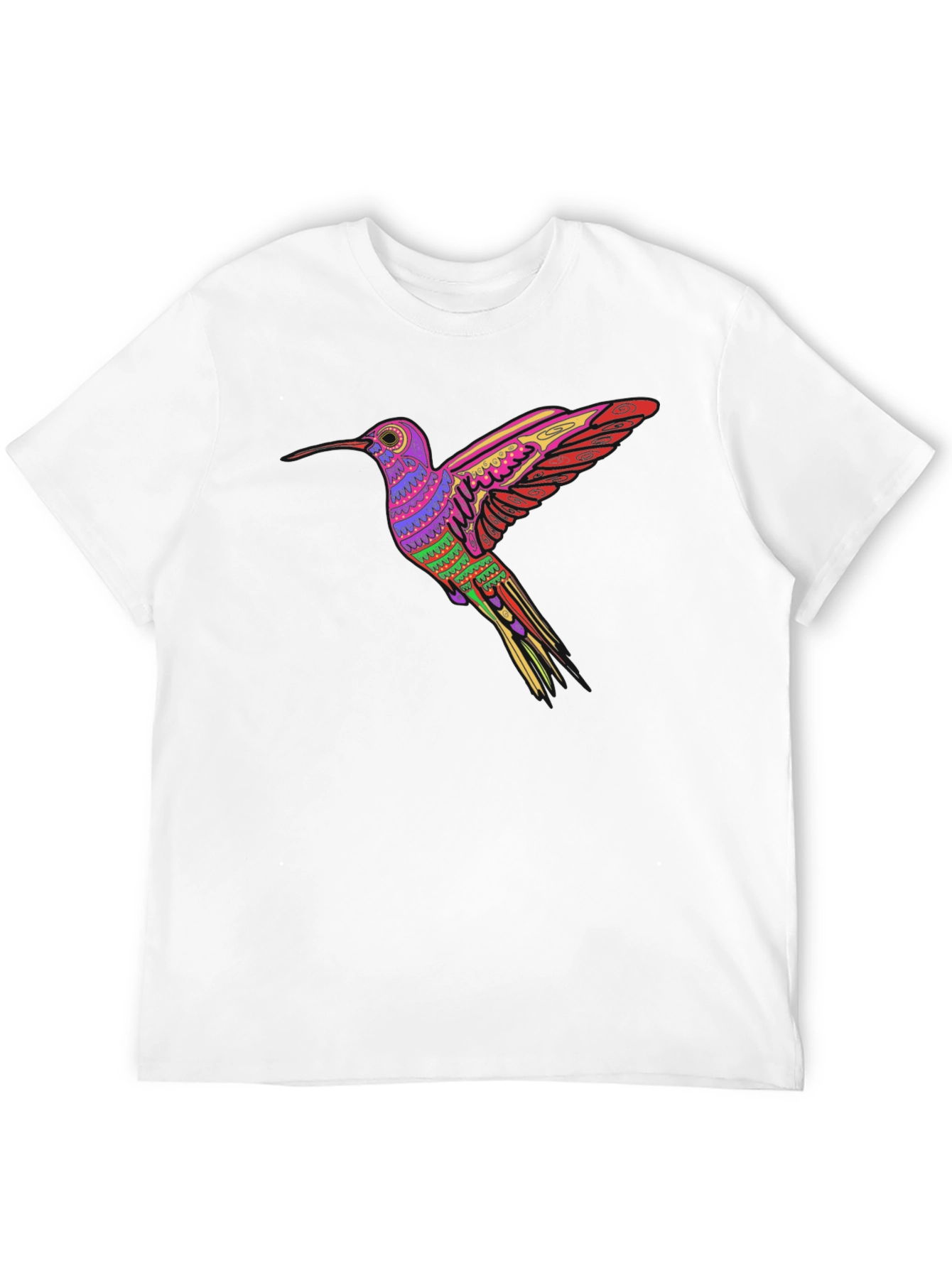 Hummingbird Print Black T-Shirt