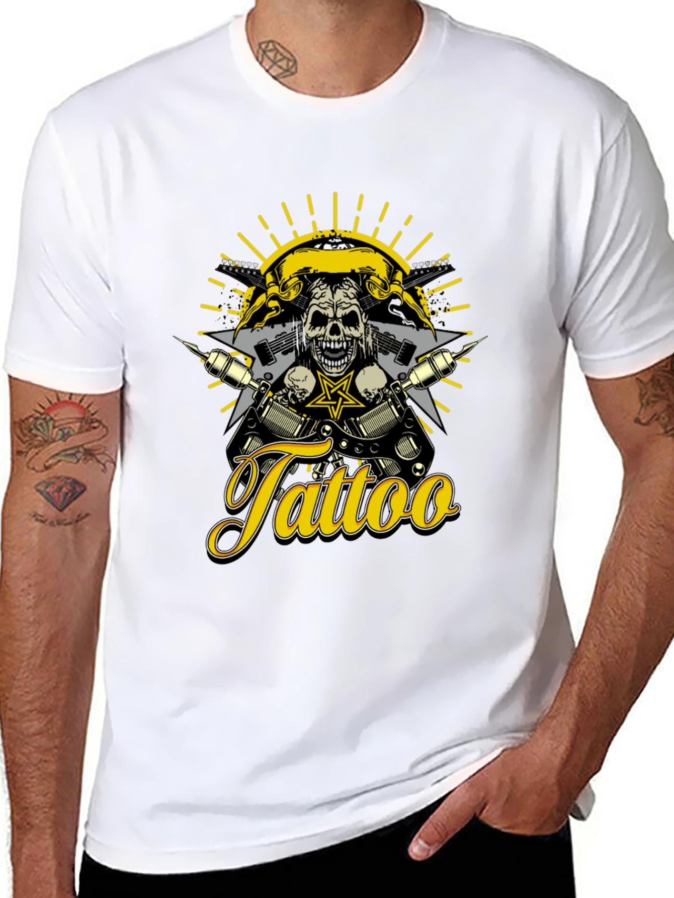 Tattoo Skull T-Shirt - Rocker Design