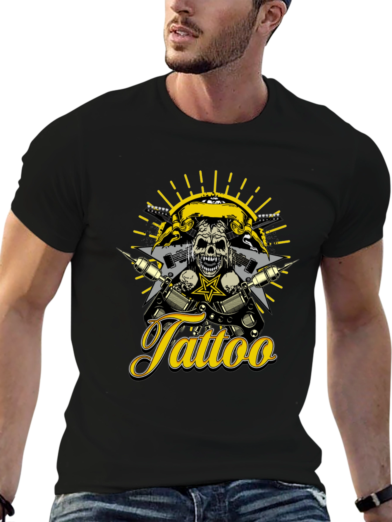Tattoo Skull T-Shirt - Rocker Design