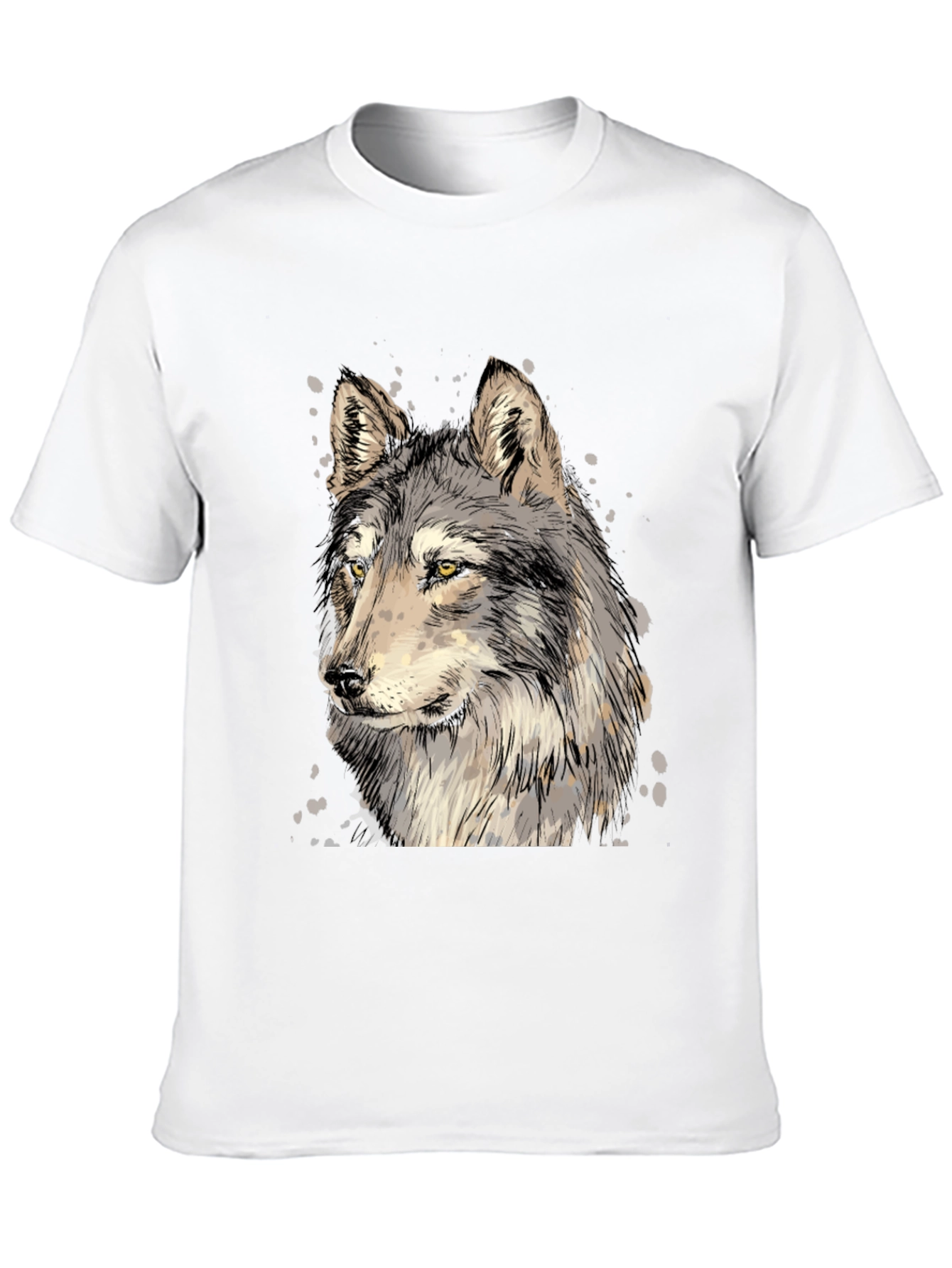 Wolf Graphic Print Black T-Shirt