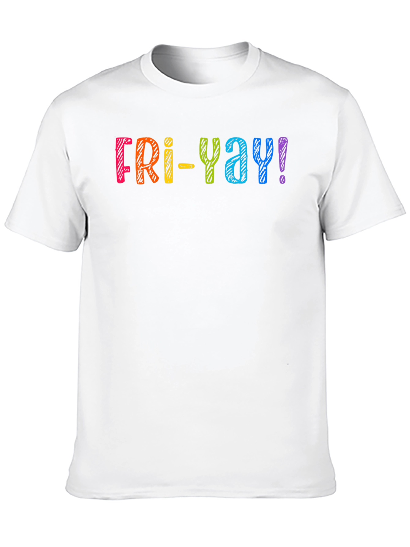 Fri-Yay! Rainbow Graphic T-Shirt - Casual Friday Fun