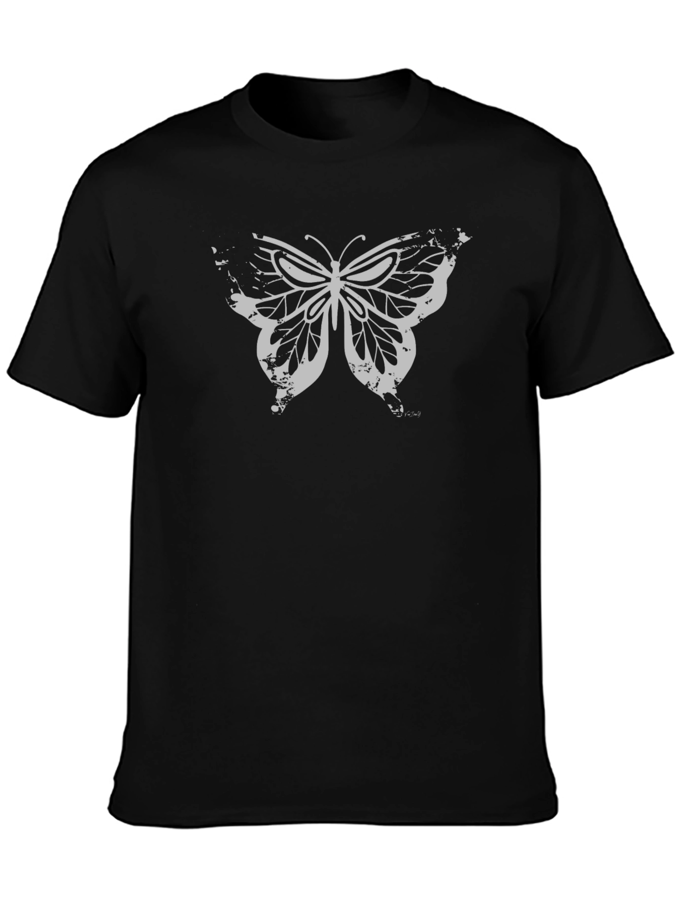 Butterfly Graphic T-Shirt - Black Cotton Tee