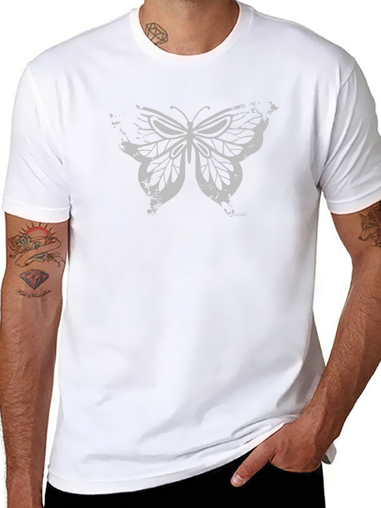 Butterfly Graphic T-Shirt - Black Cotton Tee