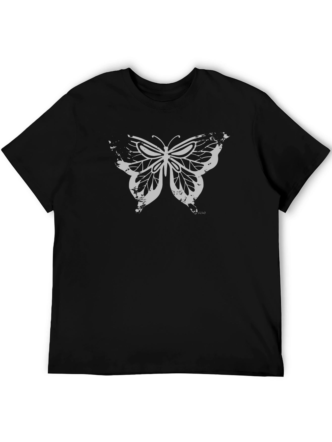 Butterfly Graphic T-Shirt - Black Cotton Tee