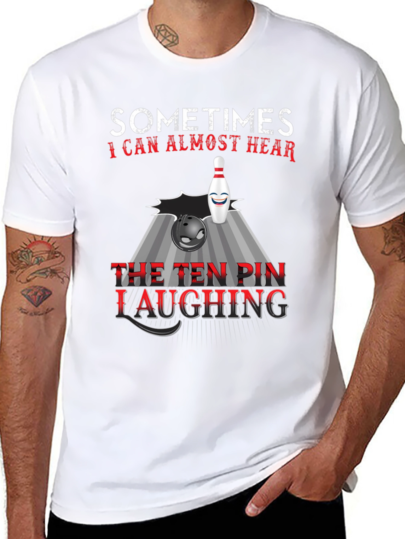 Funny Bowling T-Shirt: Ten Pin Laughing