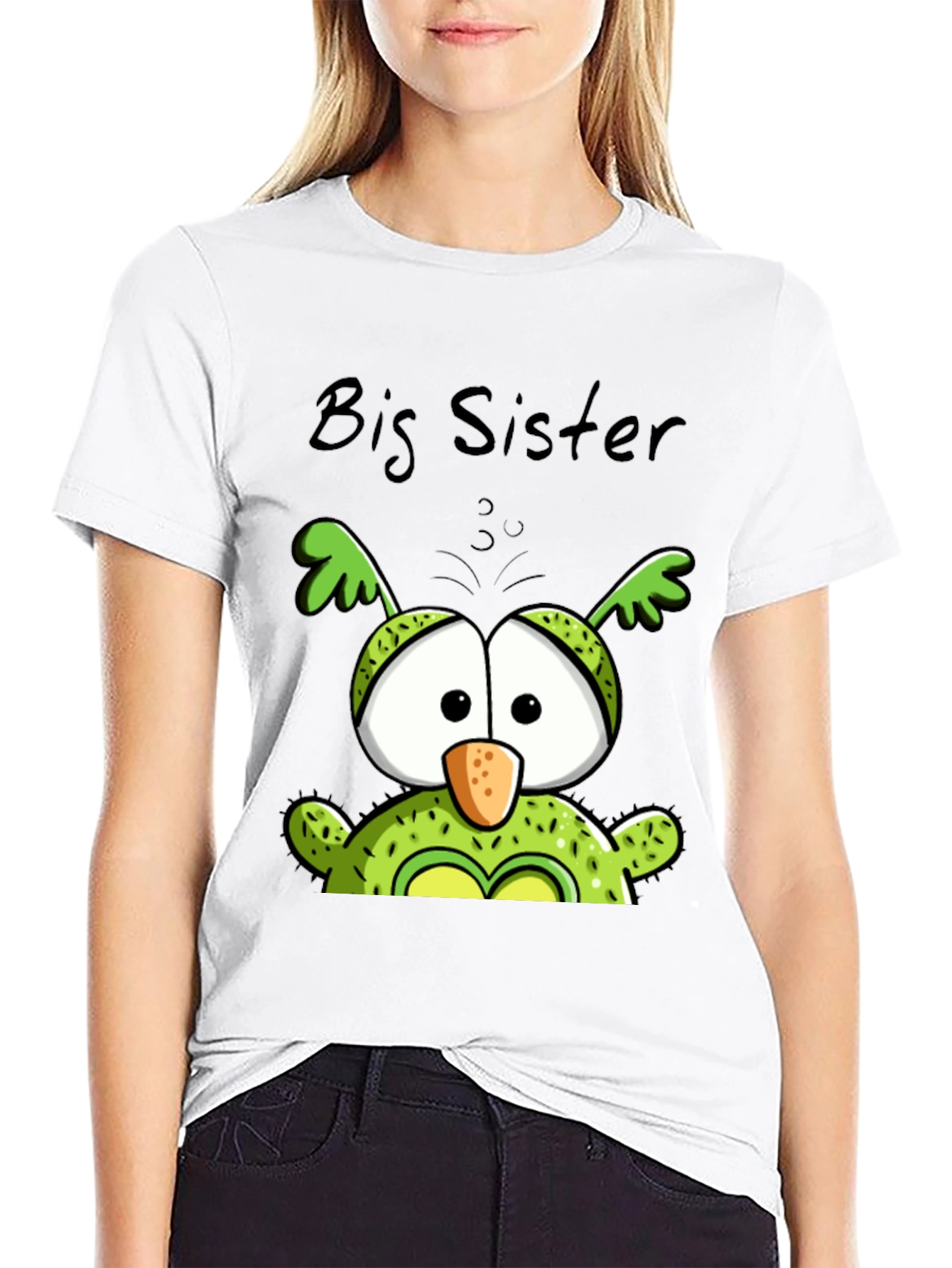 Big Sister Owl Graphic Tee - Cute Black T-Shirt