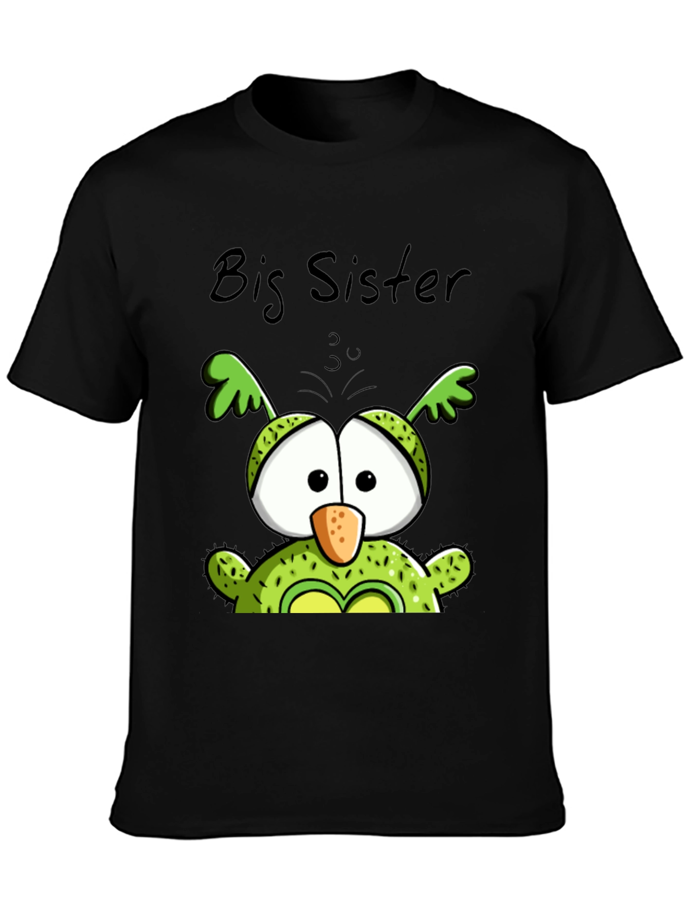 Big Sister Owl Graphic Tee - Cute Black T-Shirt