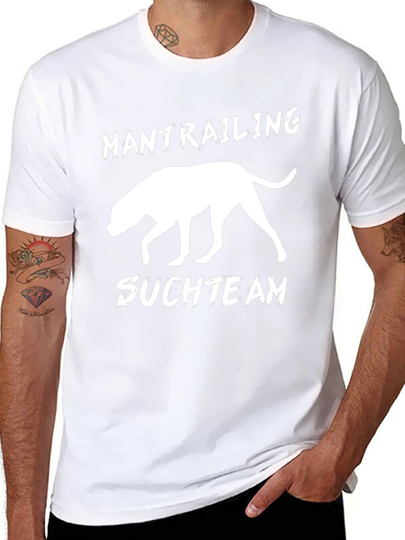 Mantrailing Suchteam Dog Silhouette Black T-Shirt