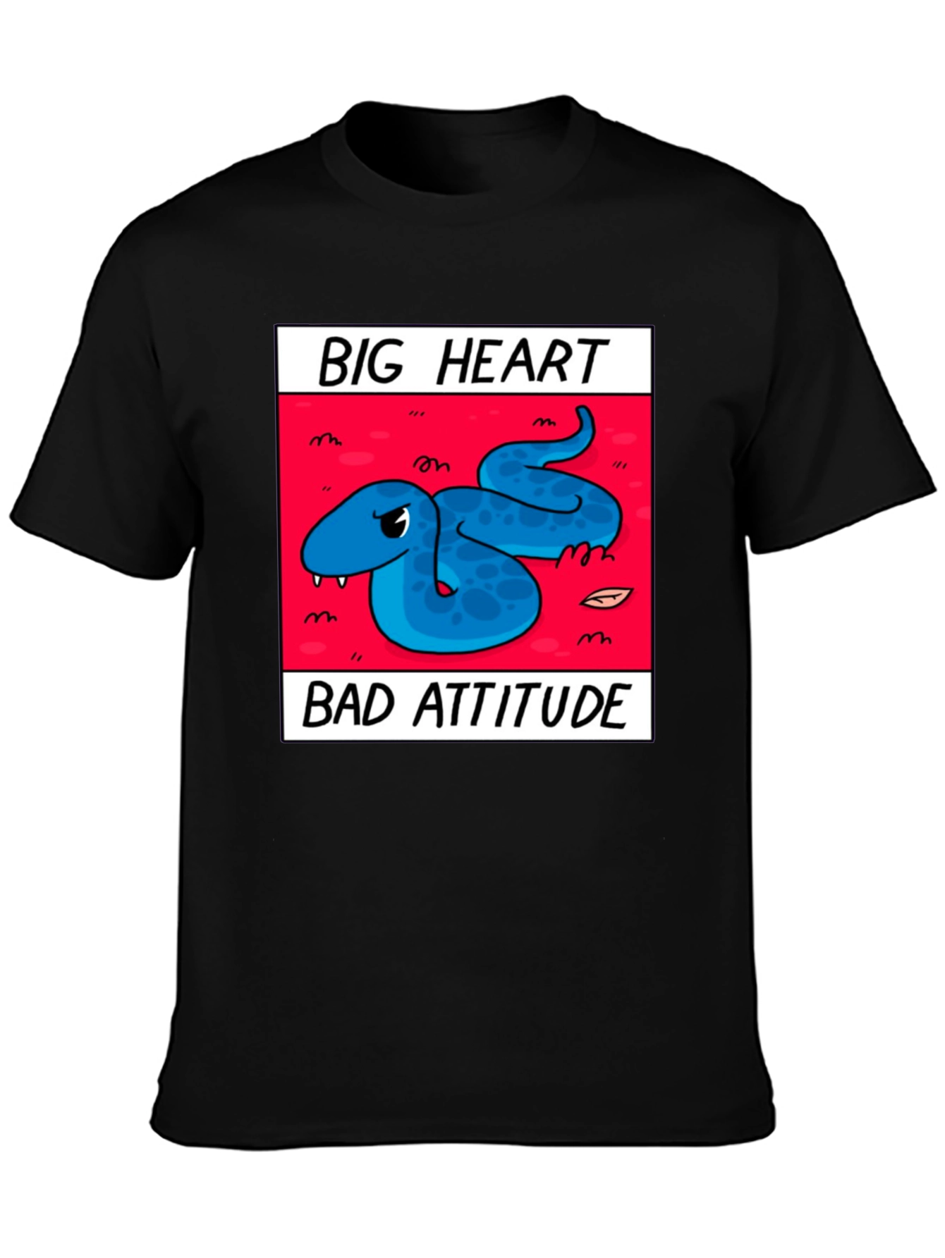 Big Heart Bad Attitude Snake Graphic T-Shirt
