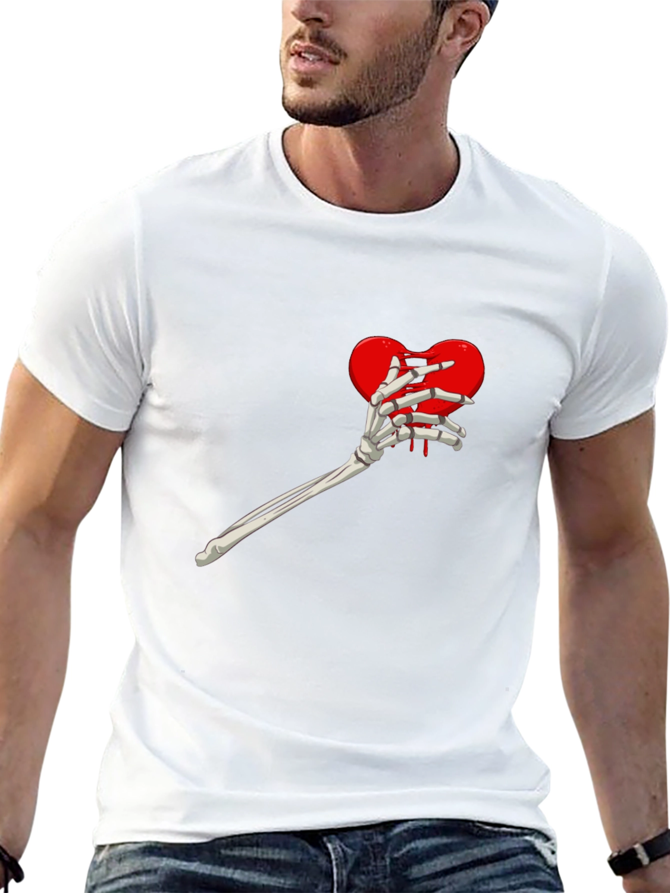 Heart Skeleton Hand Graphic Tee