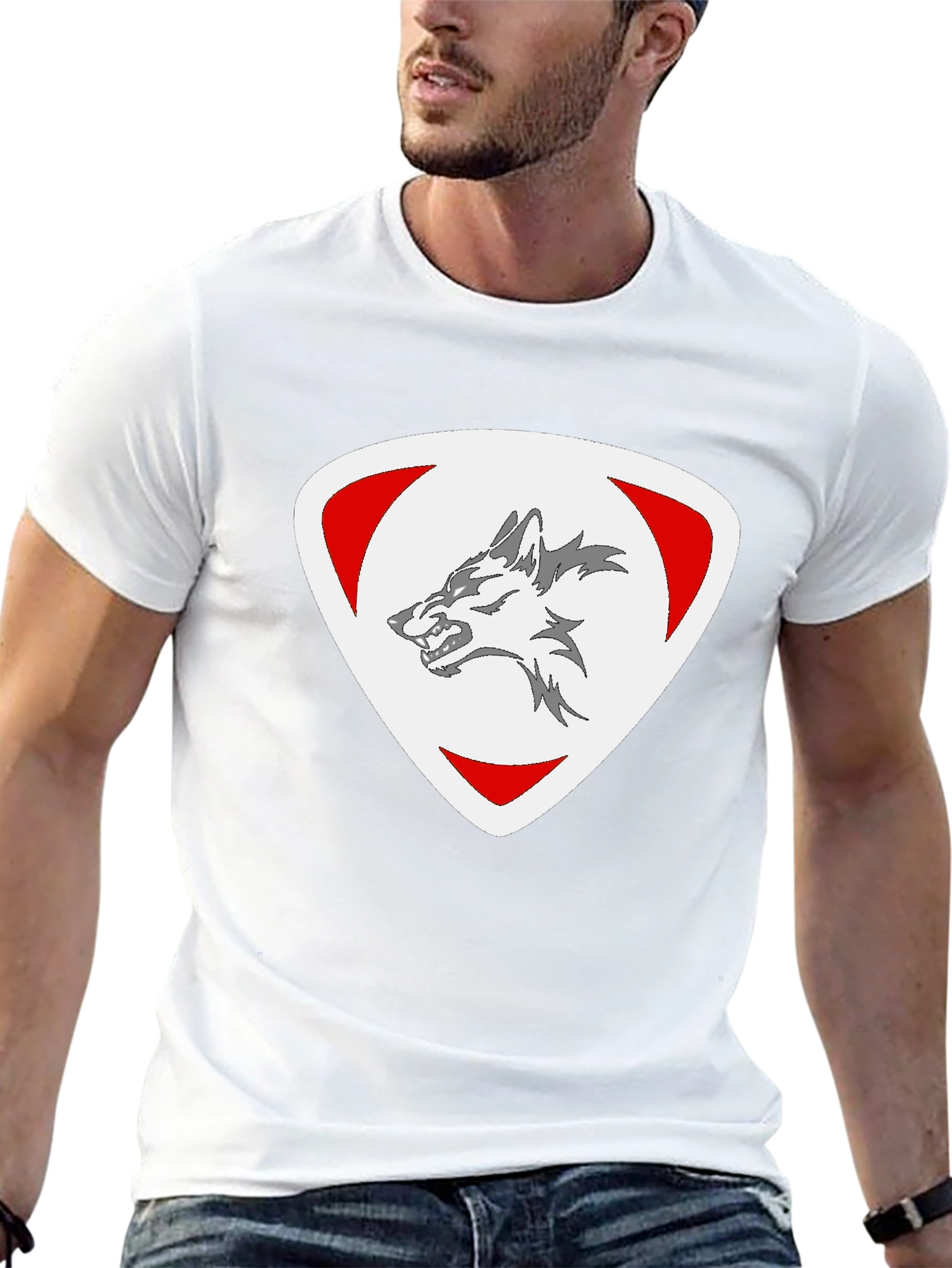 Wolf Emblem Black T-Shirt - Modern Style