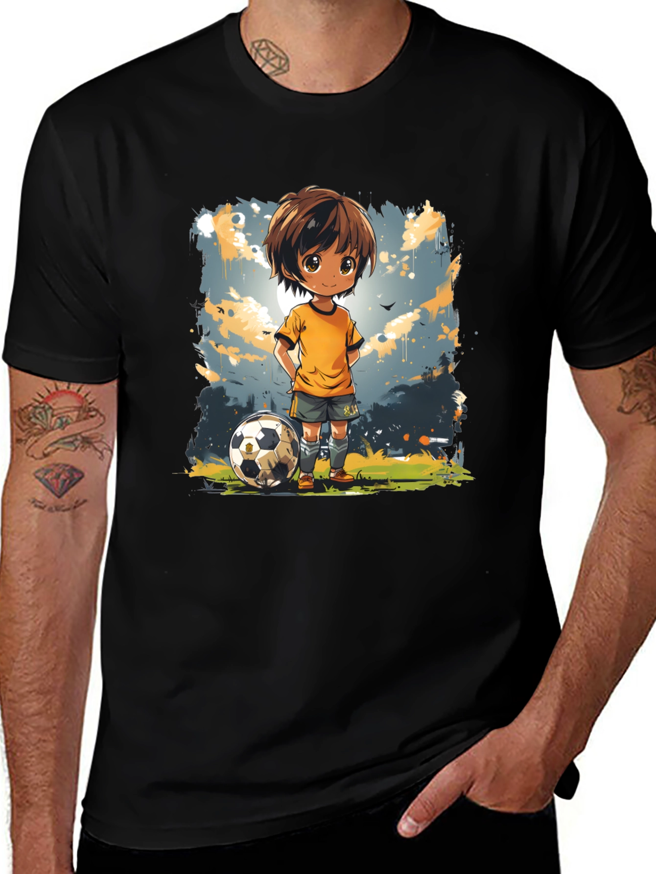 Soccer Kid Graphic Tee - Playful Cartoon Design