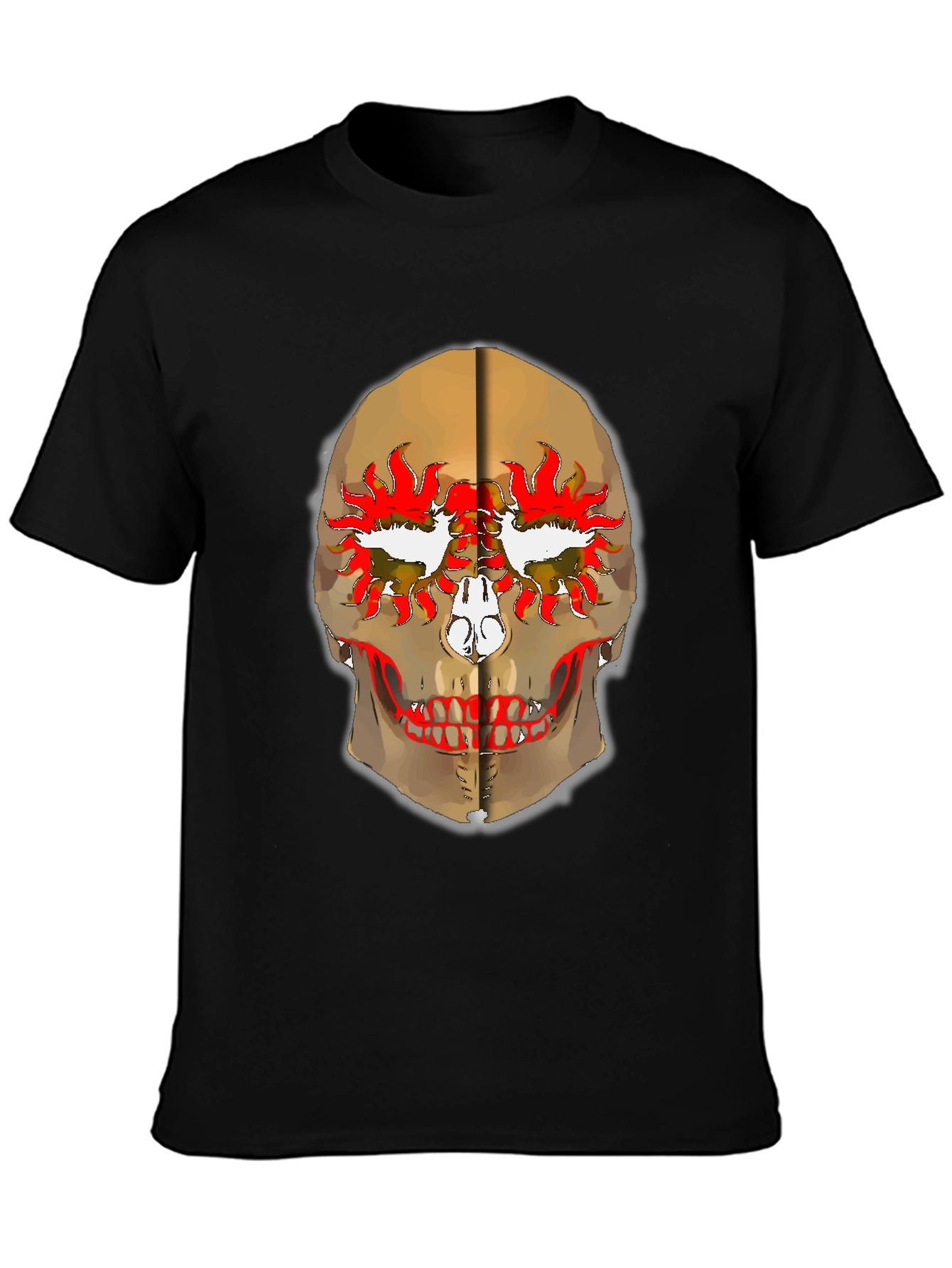 Skull Graphic Print Black T-Shirt