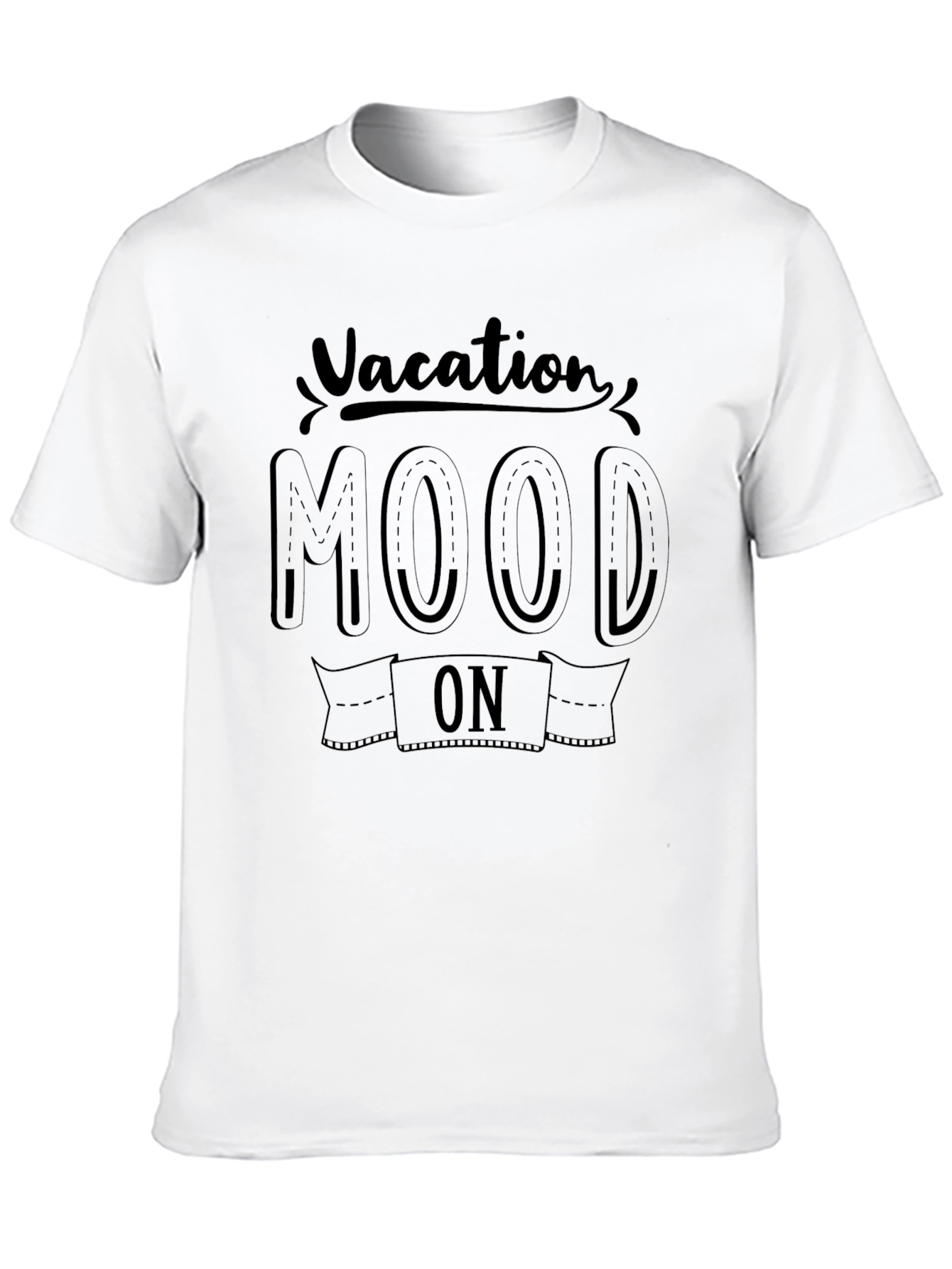 Vacation Mood On Black Graphic T-Shirt