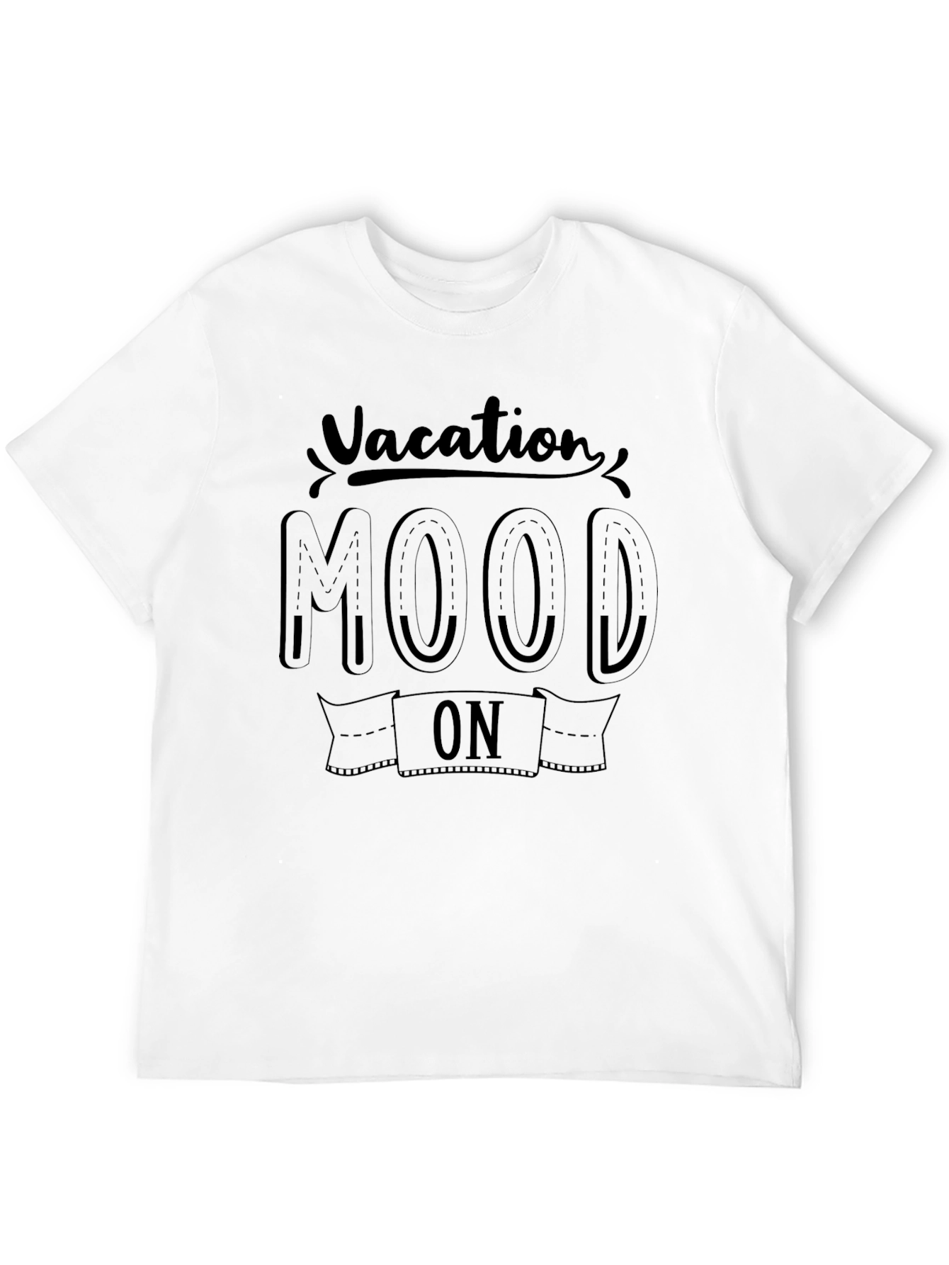 Vacation Mood On Black Graphic T-Shirt