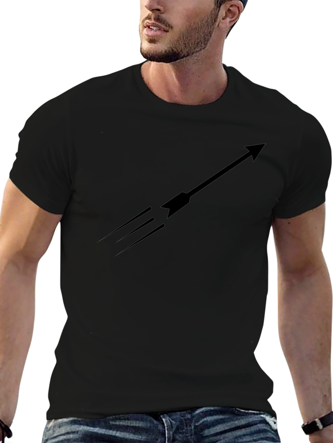 Black T-Shirt Arrow Graphic Tee