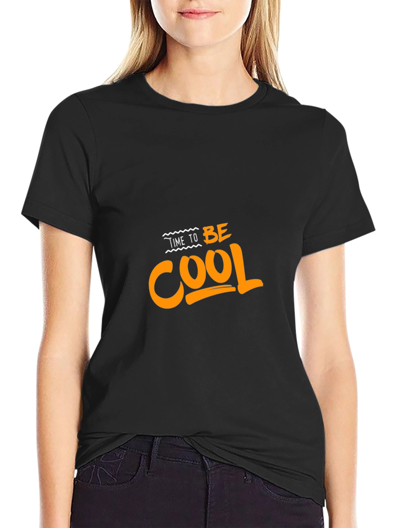 Time To Be Cool Black Graphic Tee