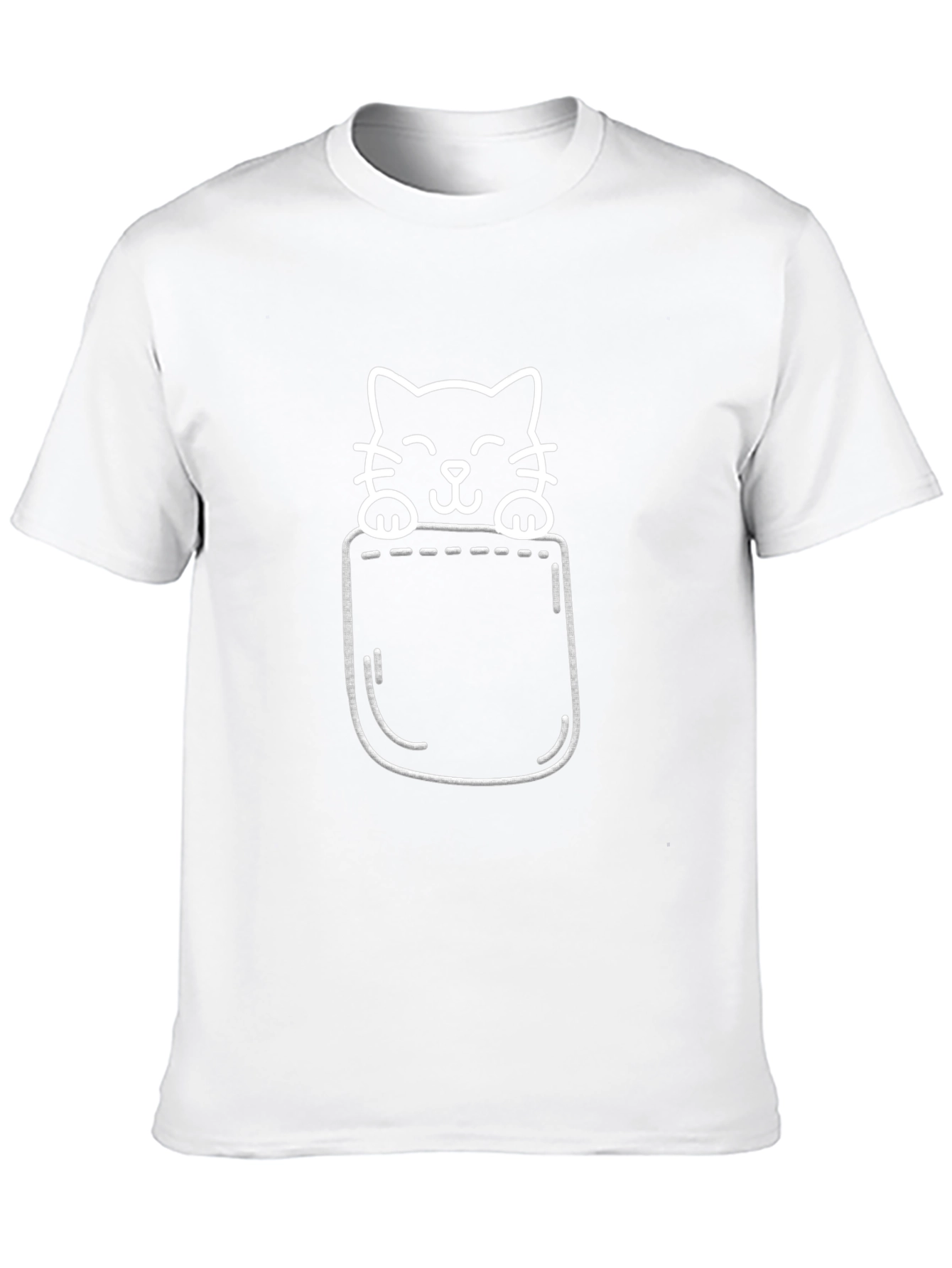 Cute Pocket Cat T-Shirt - Black Graphic Tee