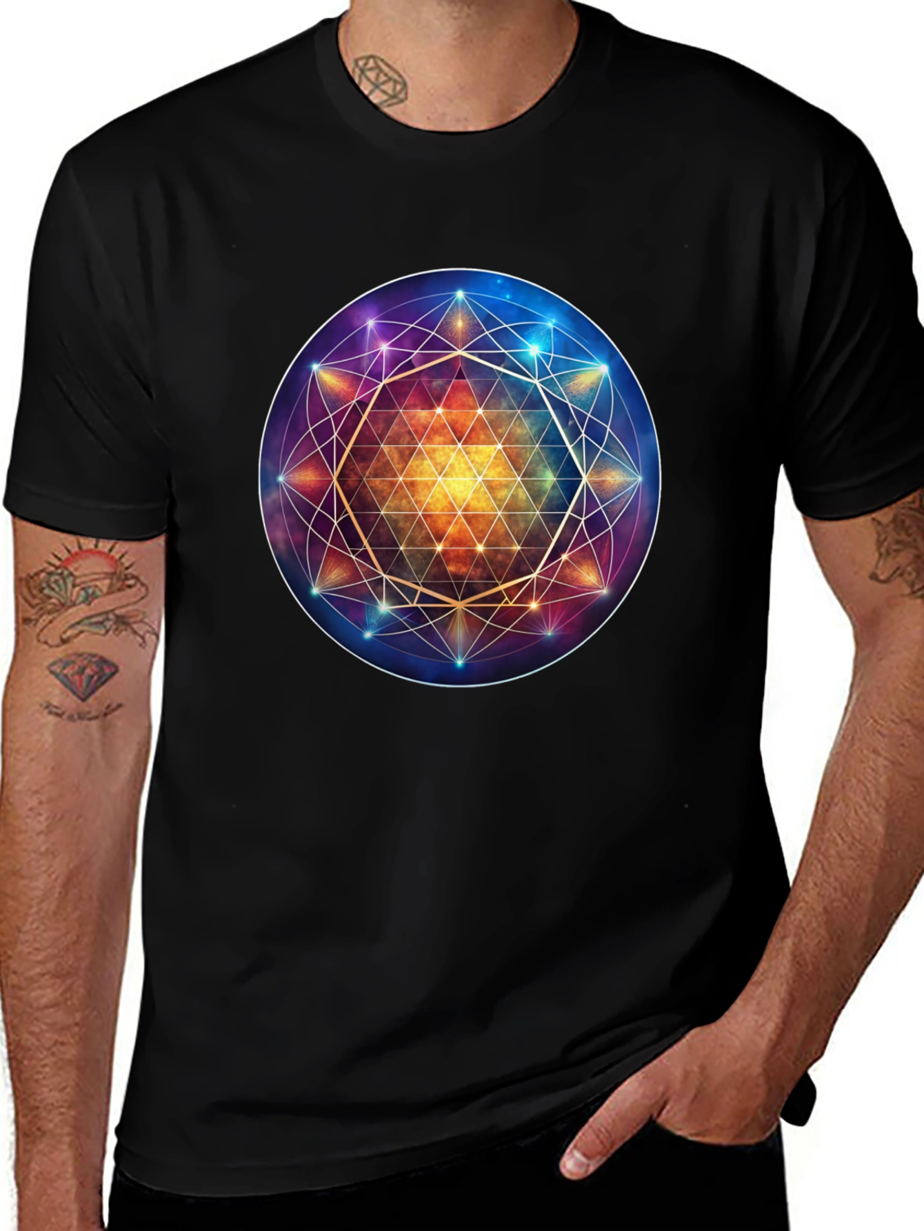 Metatrons Cube Graphic Tee - Sacred Geometry Design