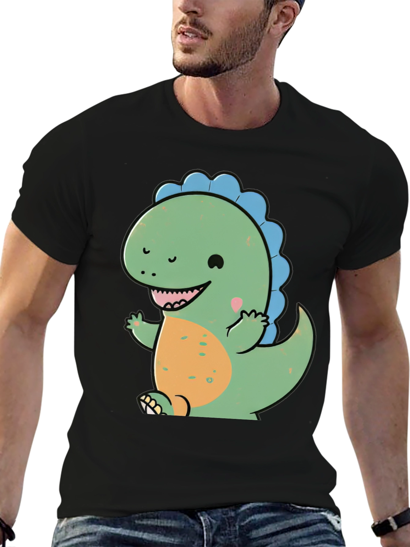 Cute Cartoon Dinosaur Graphic T-Shirt