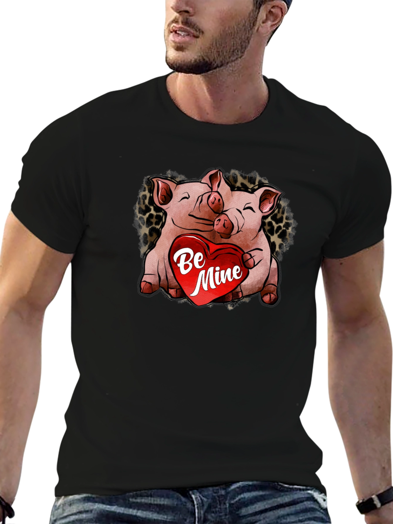 Cute Pig Valentines Day Graphic T-Shirt