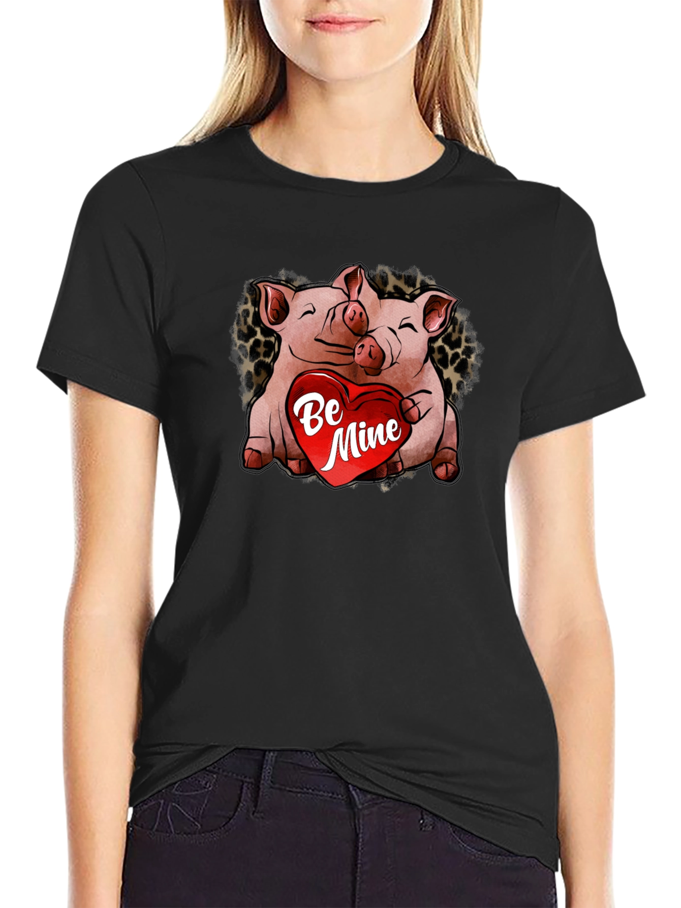 Cute Pig Valentines Day Graphic T-Shirt