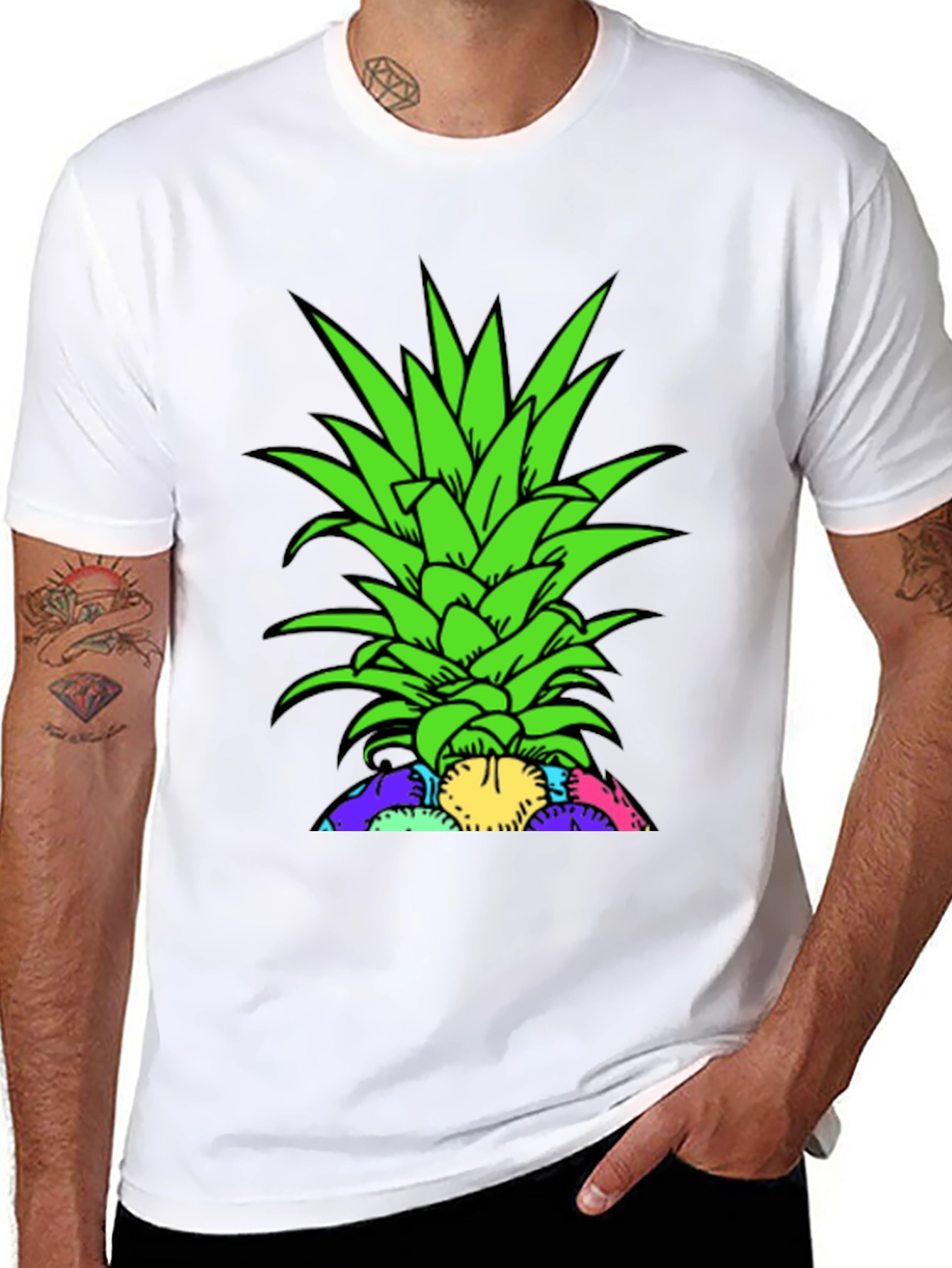 Pineapple Top Graphic T-Shirt - Unique Design
