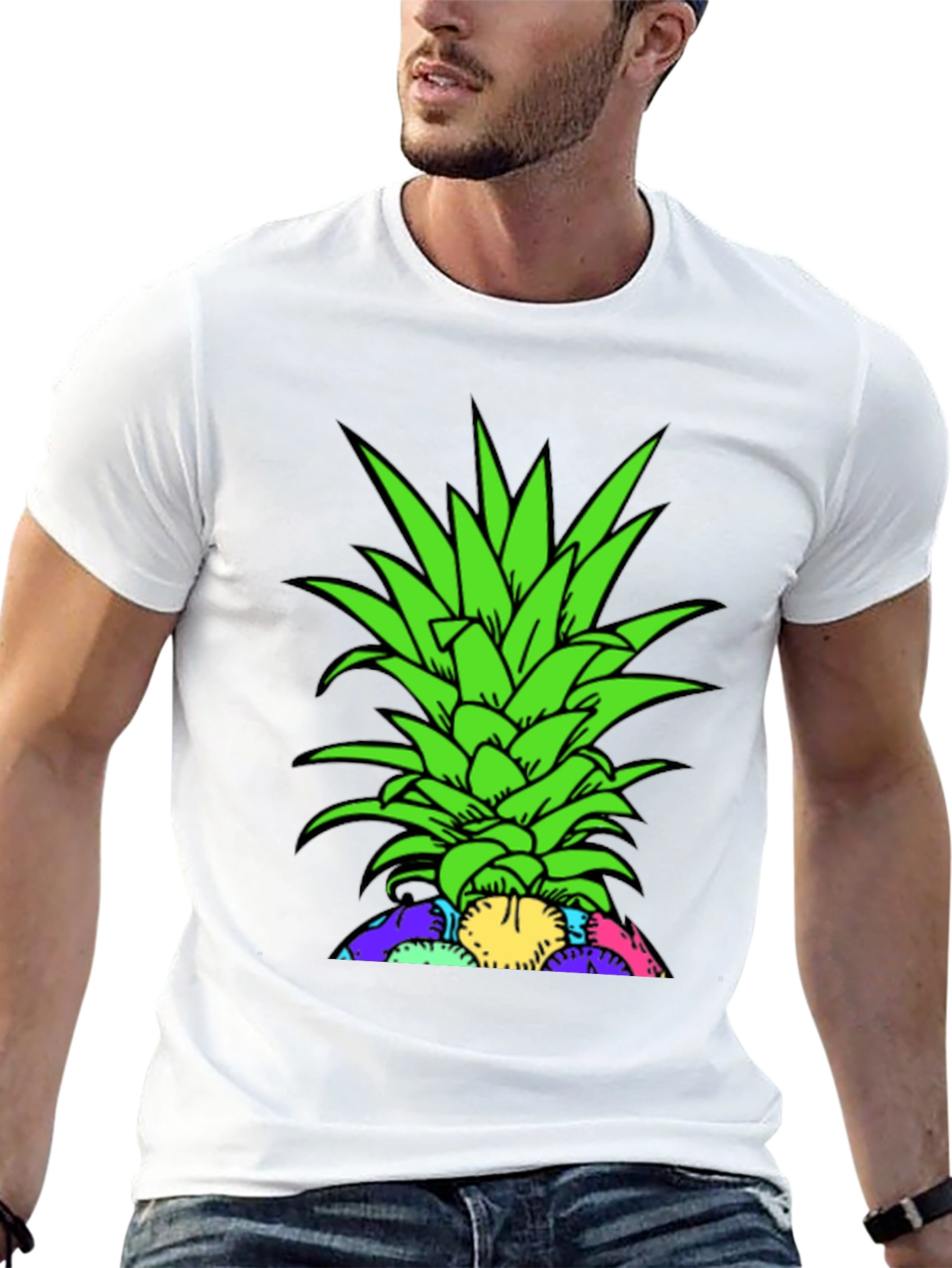 Pineapple Top Graphic T-Shirt - Unique Design