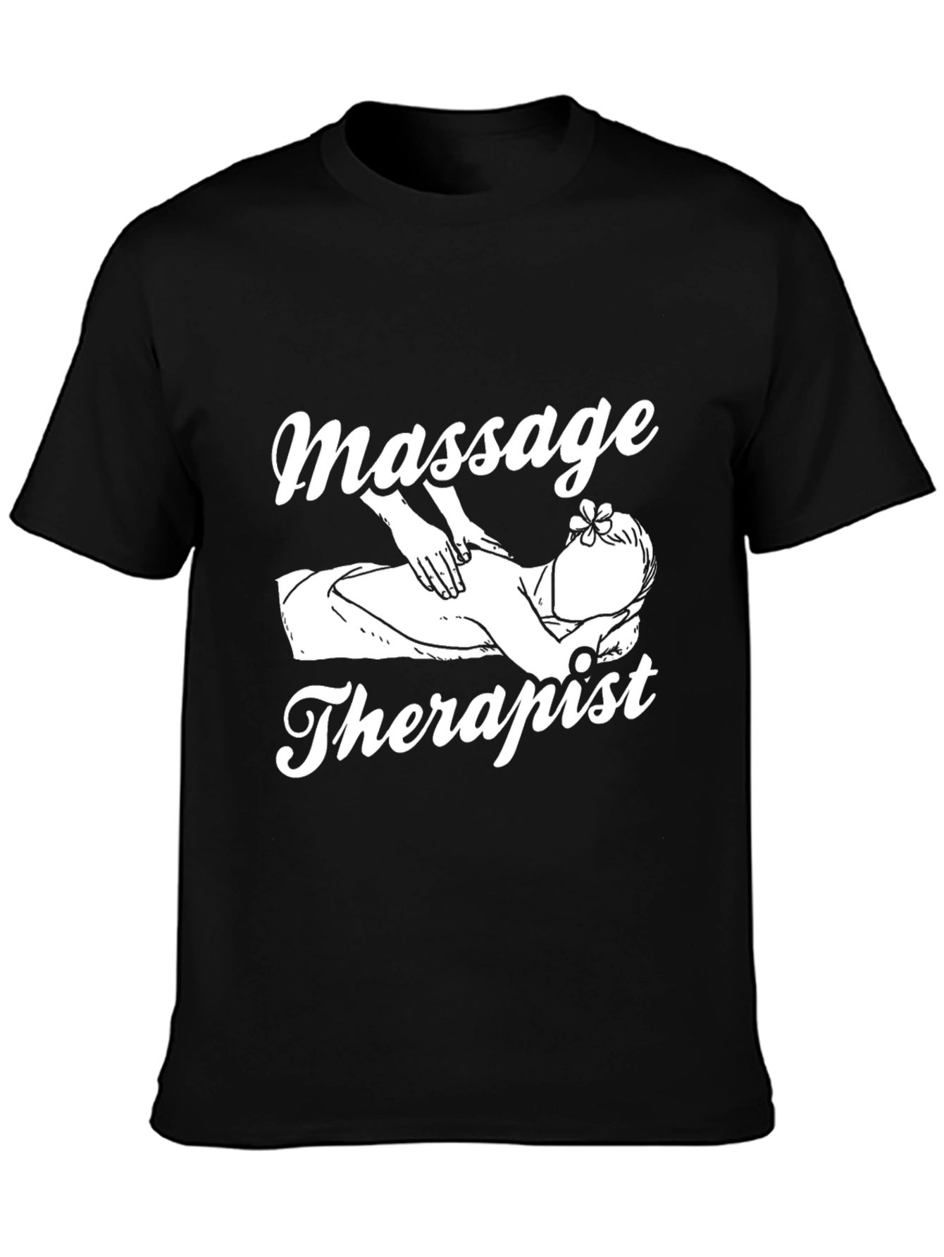 Massage Therapist Graphic T-Shirt Black Cotton Tee