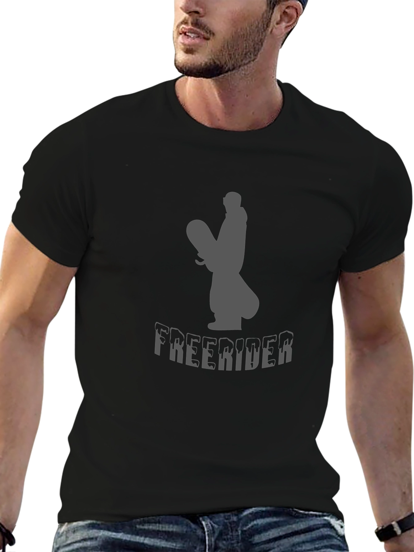 Freerider Graphic Tee - Black Cotton T-Shirt
