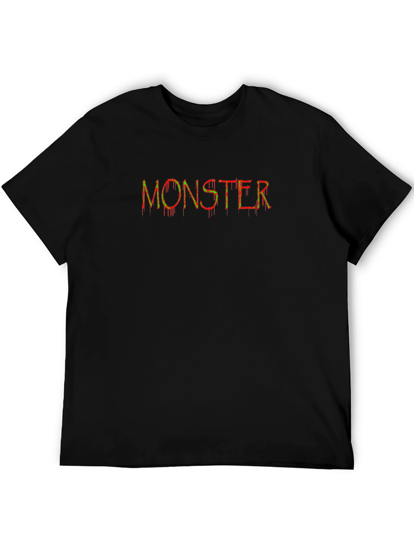 Monster Graphic Print Black Cotton T-Shirt
