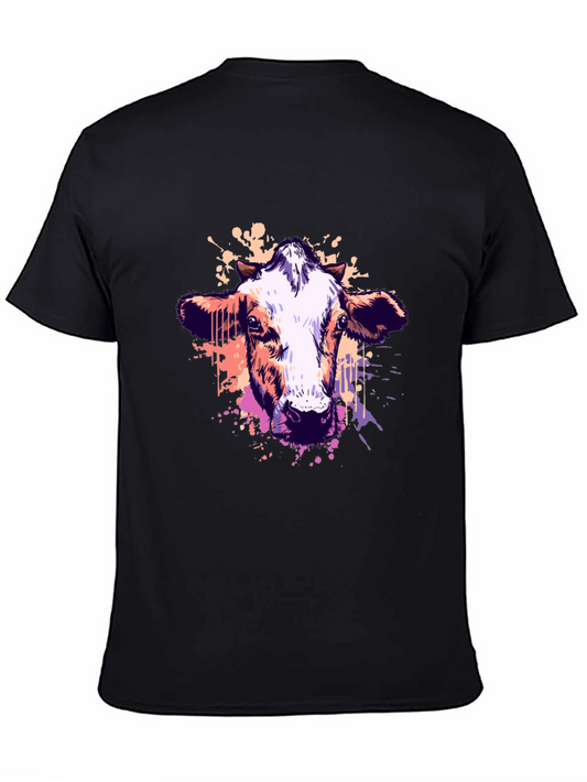 Cow Graphic Tee - Modern Art Animal Print