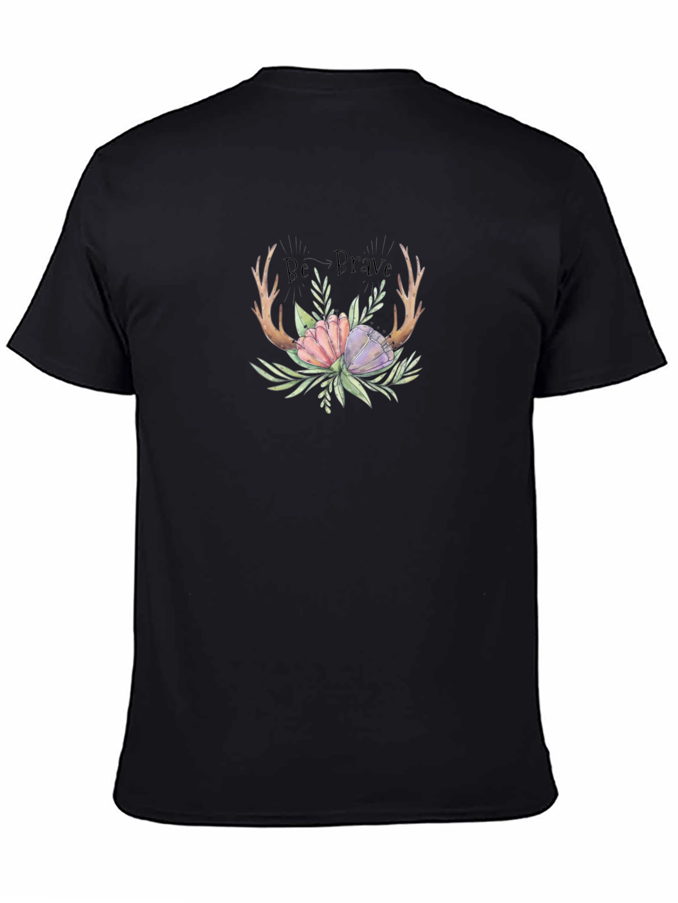 Be Brave Floral Antler Graphic Tee