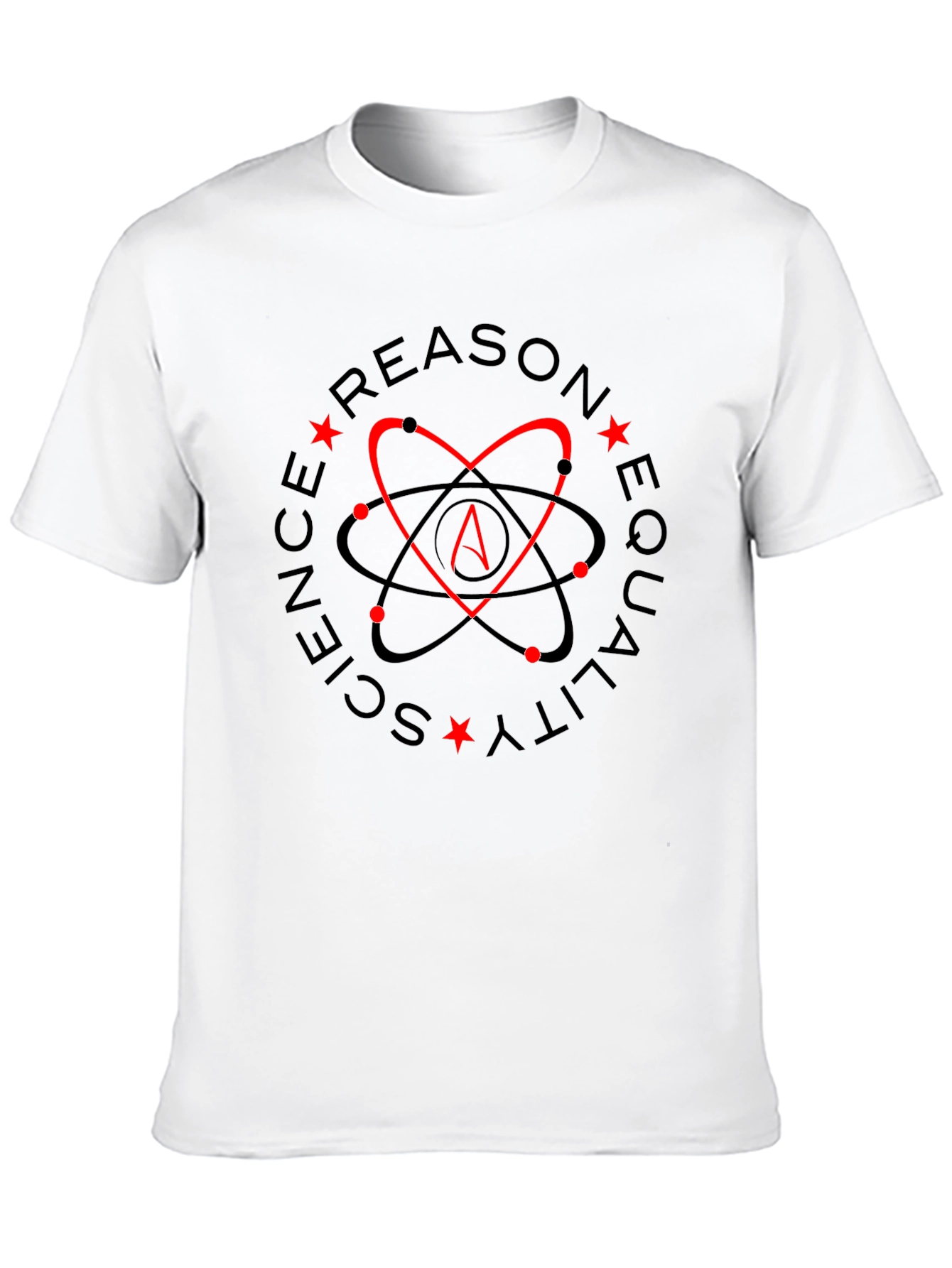 Atheist Heart Atom Symbol Black T-Shirt