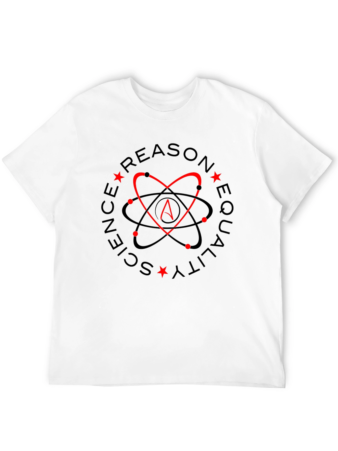 Atheist Heart Atom Symbol Black T-Shirt
