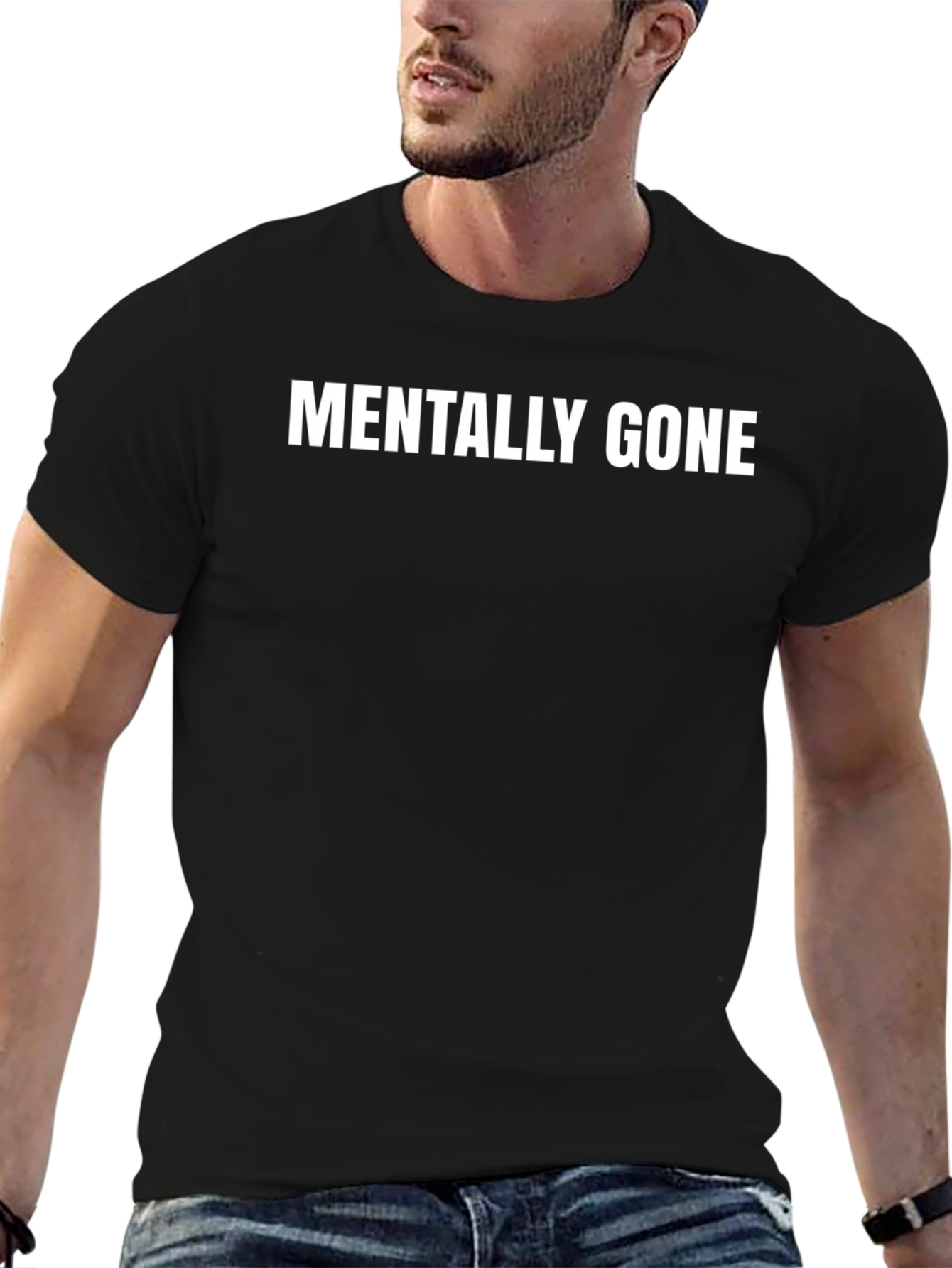 Mens Mentally Gone Black T-Shirt