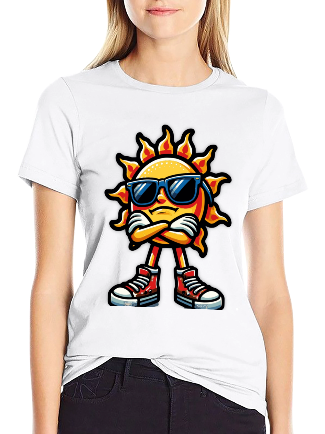 Cool Sun Cartoon Graphic T-Shirt