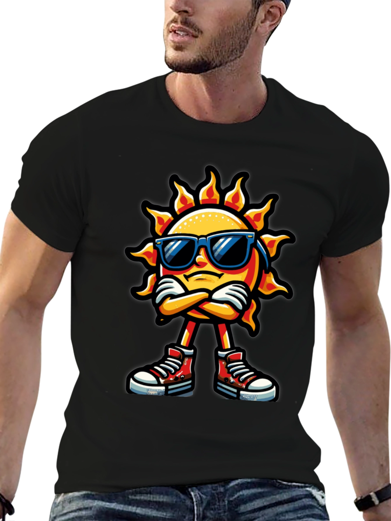 Cool Sun Cartoon Graphic T-Shirt