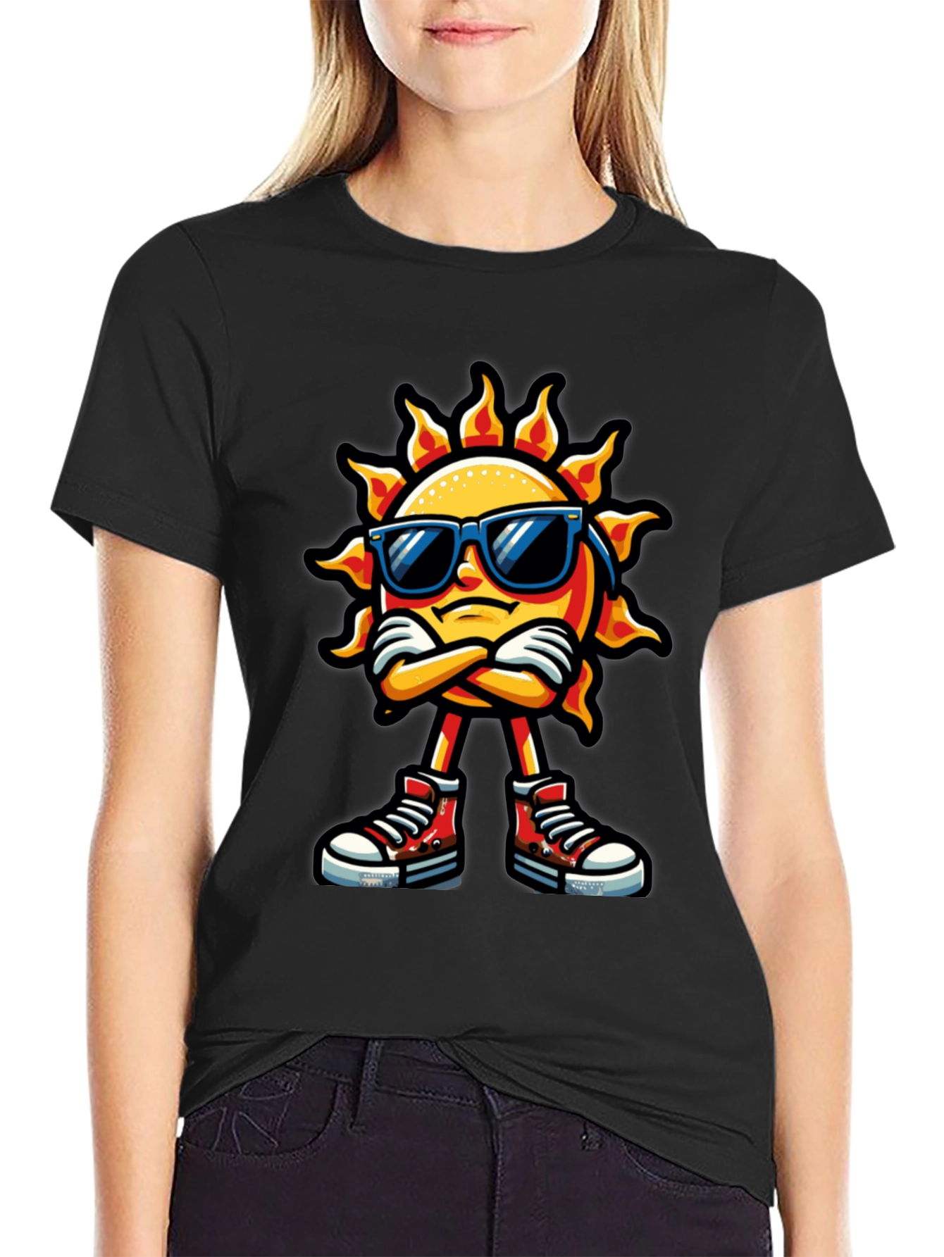 Cool Sun Cartoon Graphic T-Shirt