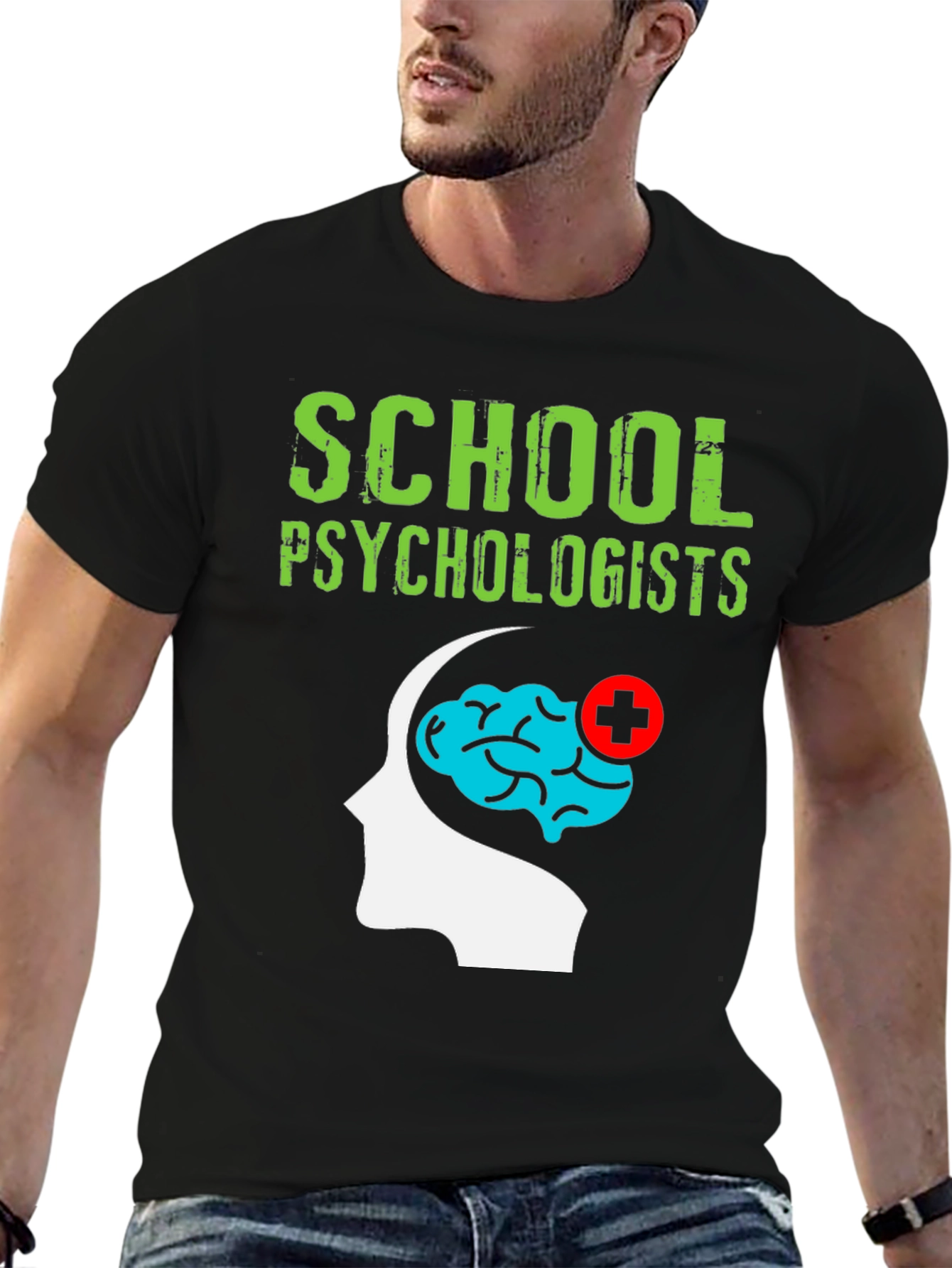 School Psychologist T-Shirt Brain Graphic Tee