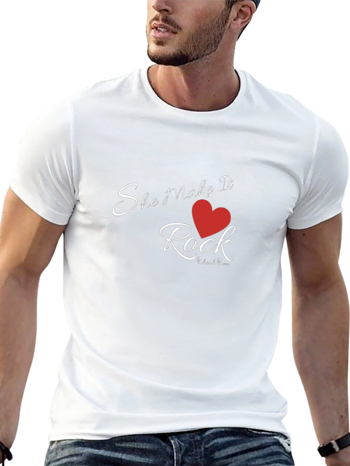 She Makes It Rock T-Shirt - Red Heart Design