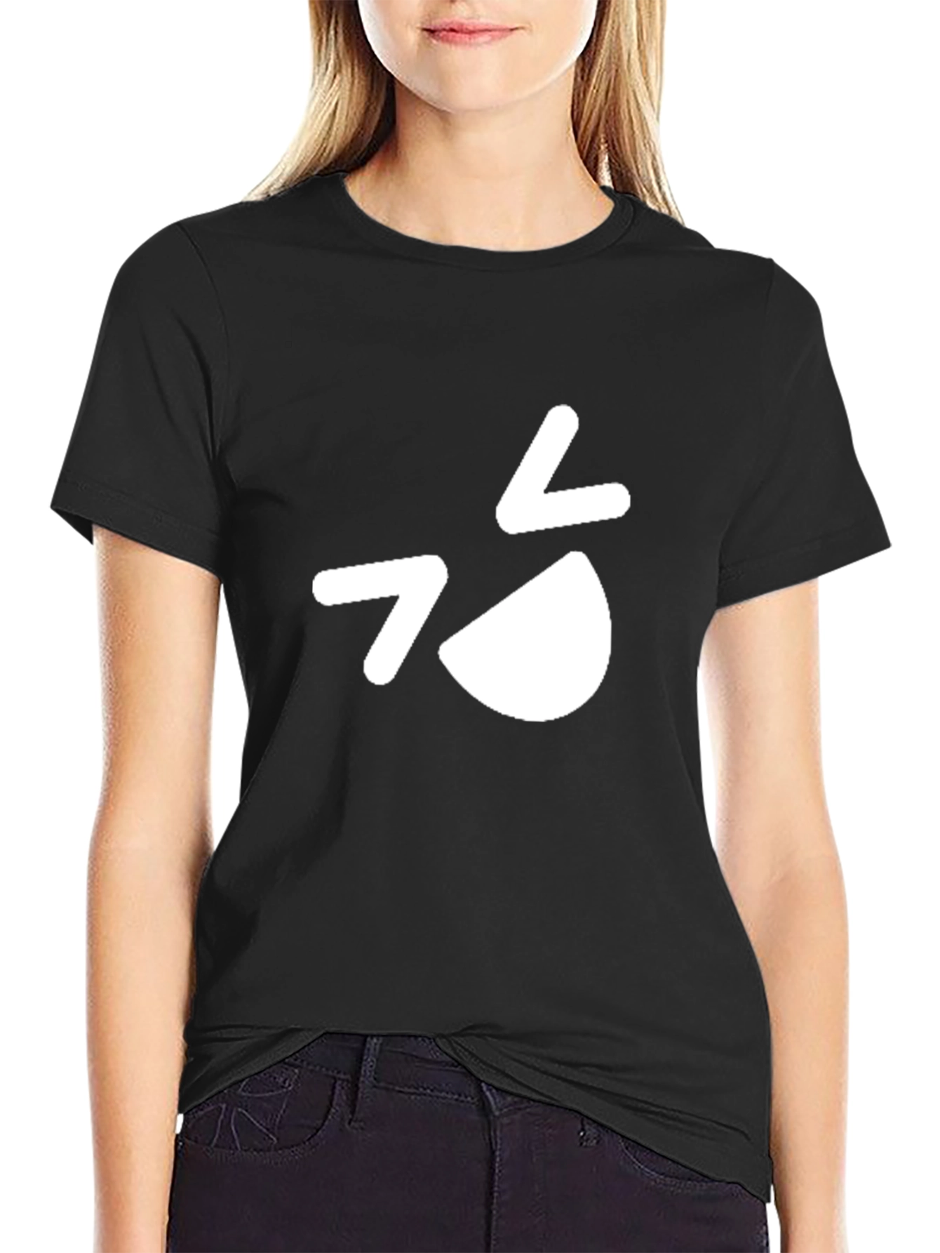 Black T-Shirt with Quirky White Graphic