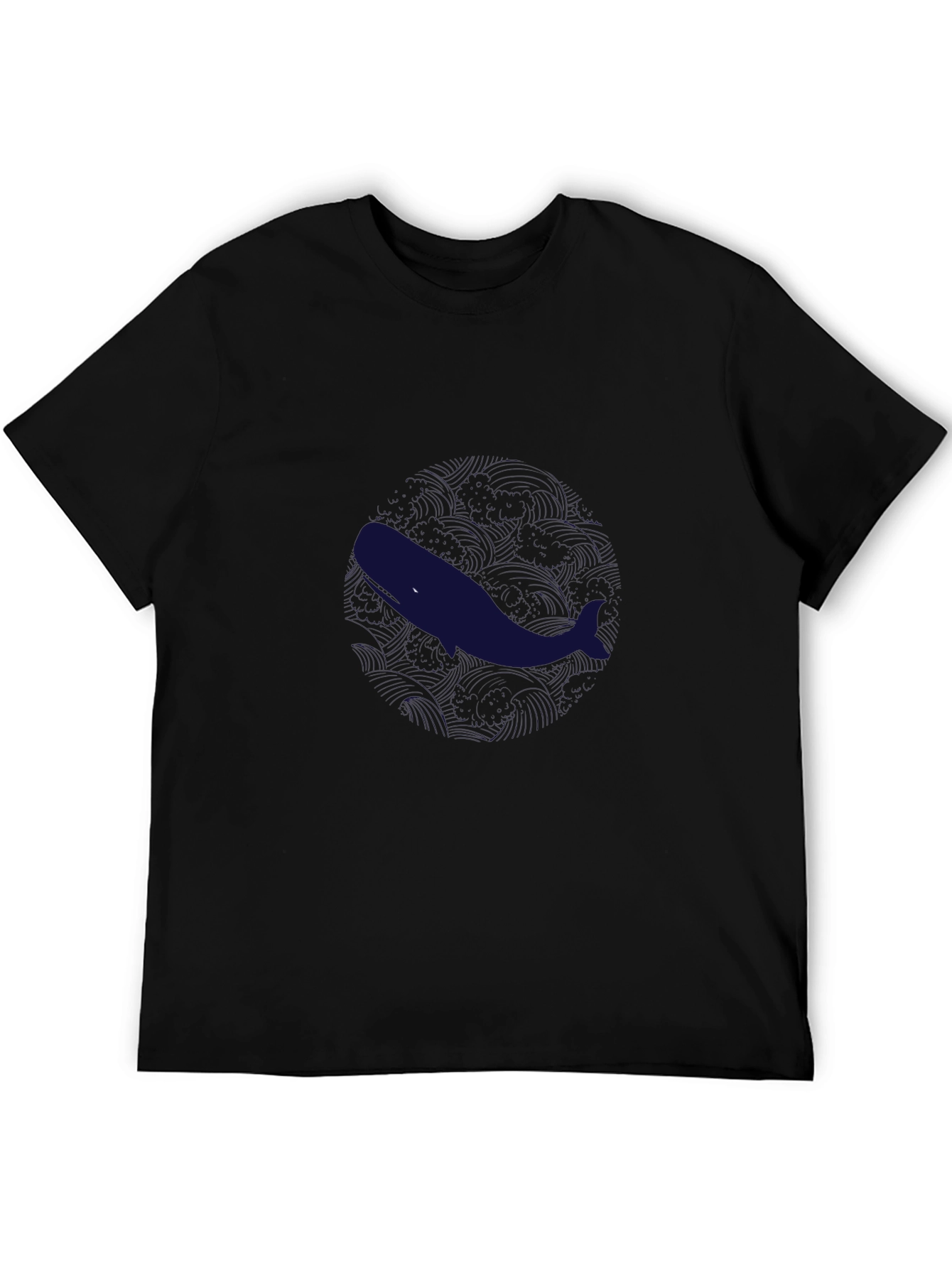 Whale Graphic Tee - Stylish Mens Black T-Shirt