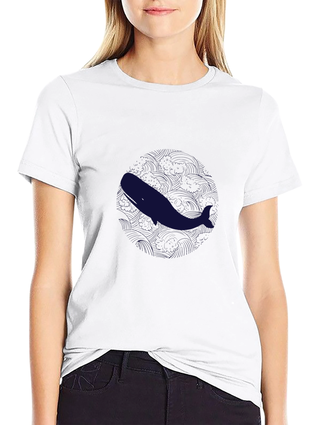 Whale Graphic Tee - Stylish Mens Black T-Shirt