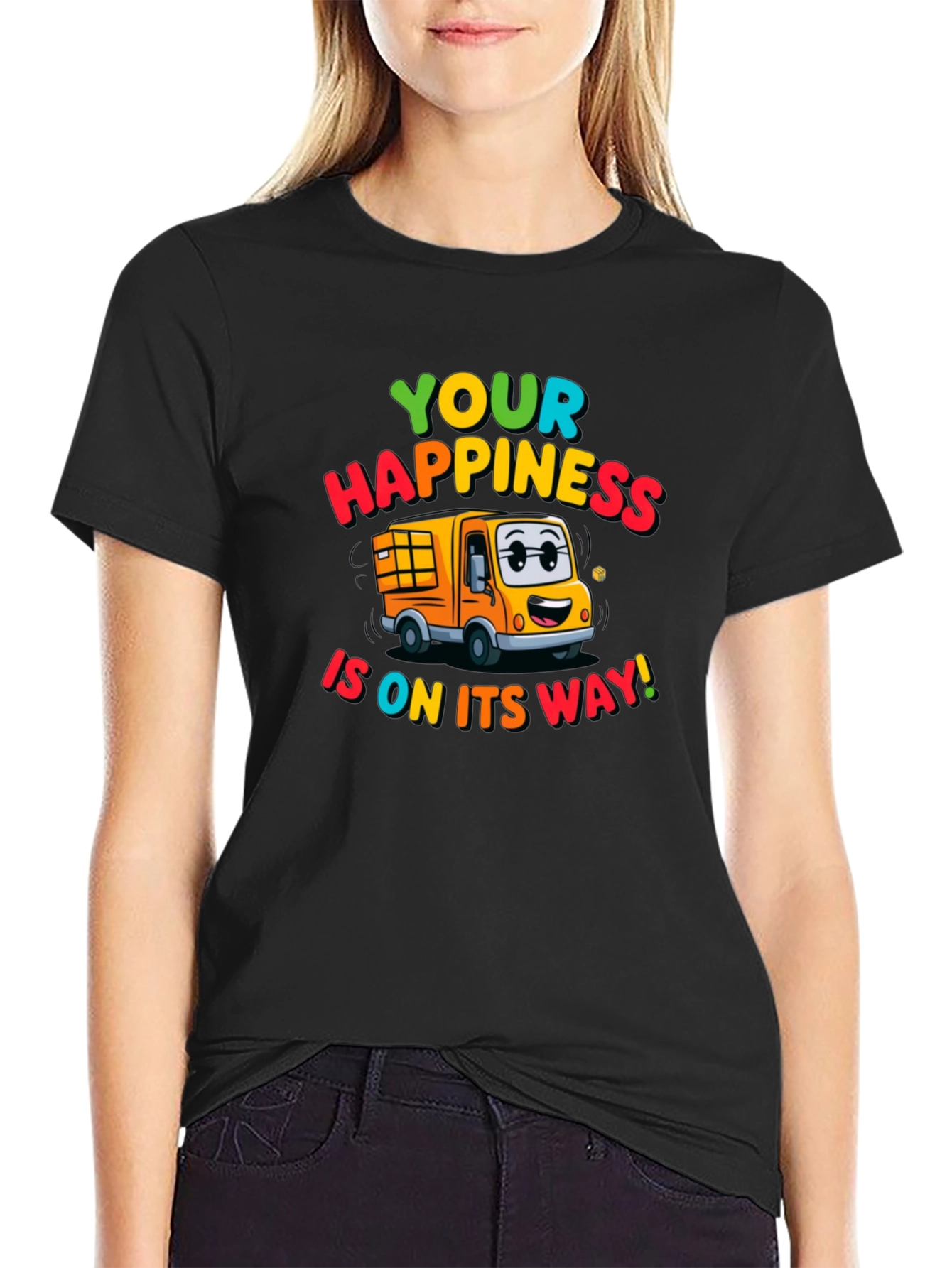 Happiness Delivery T-Shirt - Fun Cartoon Truck Tee