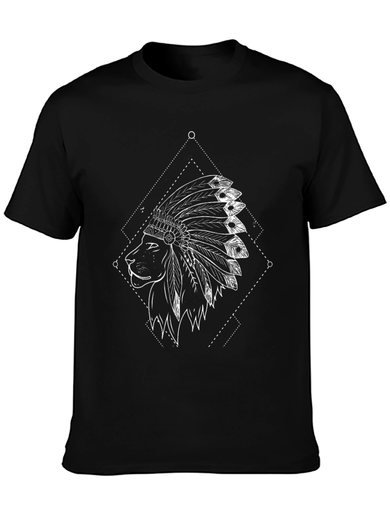 Lion Headdress Graphic Tee - Black