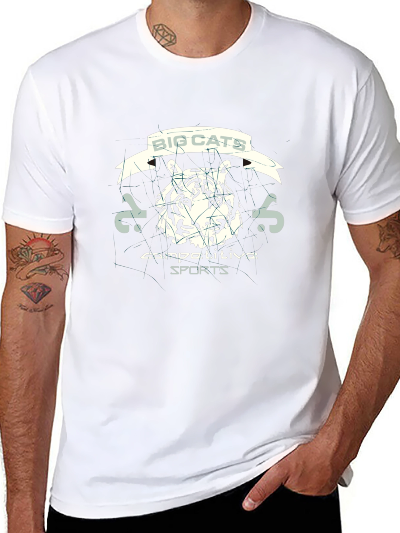 Big Cats Competitive Sports Black T-Shirt