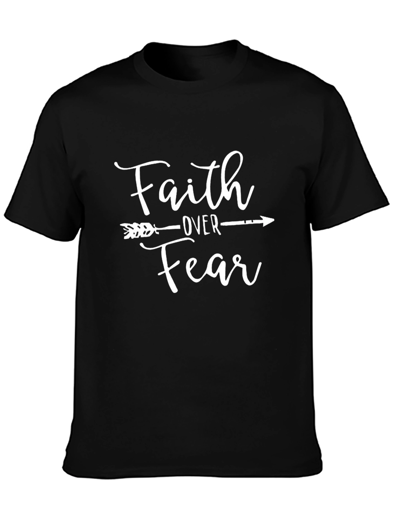 Faith Over Fear Graphic Tee - Black Cotton T-Shirt