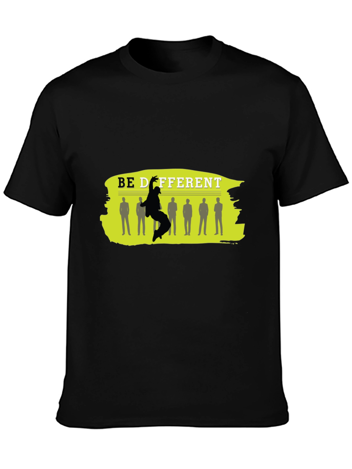 Be Different Black Graphic T-Shirt