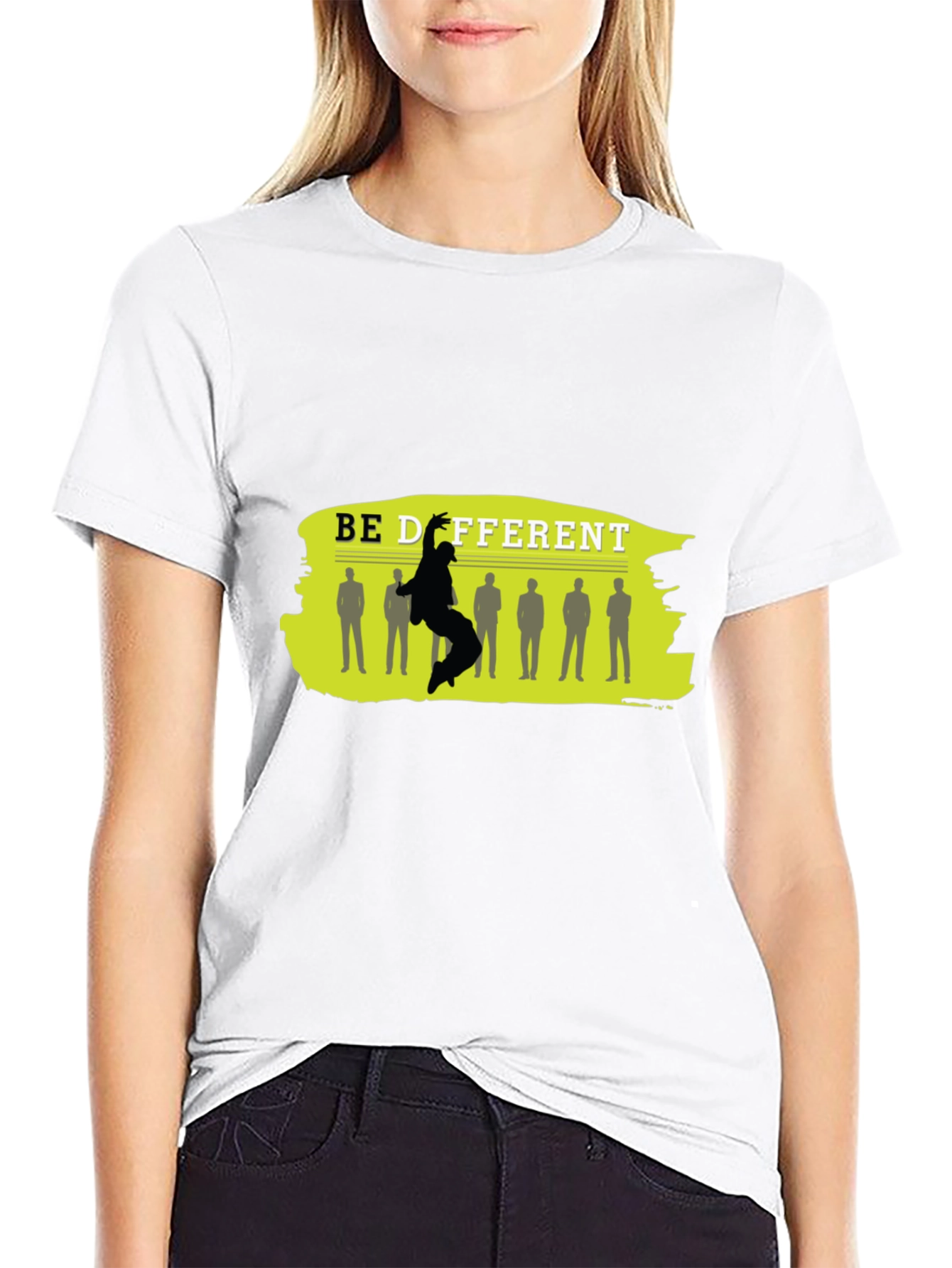 Be Different Black Graphic T-Shirt